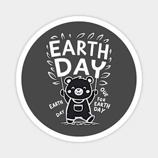 Little bear celebrating Earth day Magnet